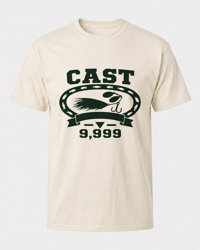 Cast 9,999 Heritage tee — bone, front