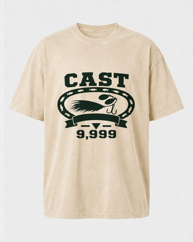 Cast 9,999 Heritage washed tee — washed bone, front
