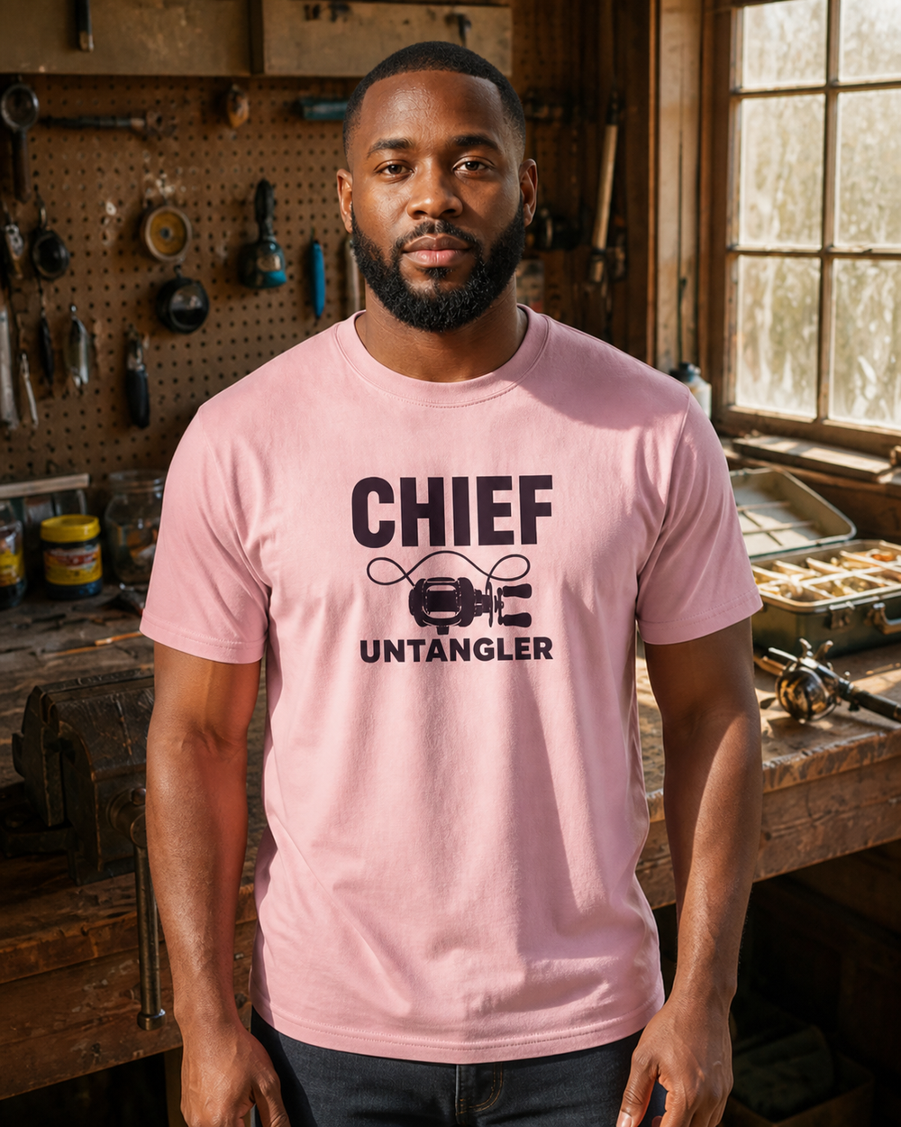 Chief Untangler Bold tee — worn, front