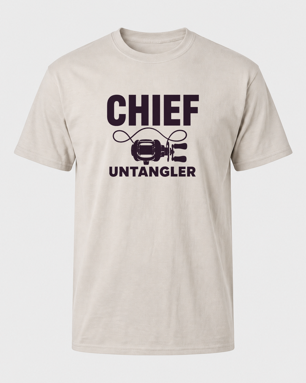 Chief Untangler Bold tee — sand, front