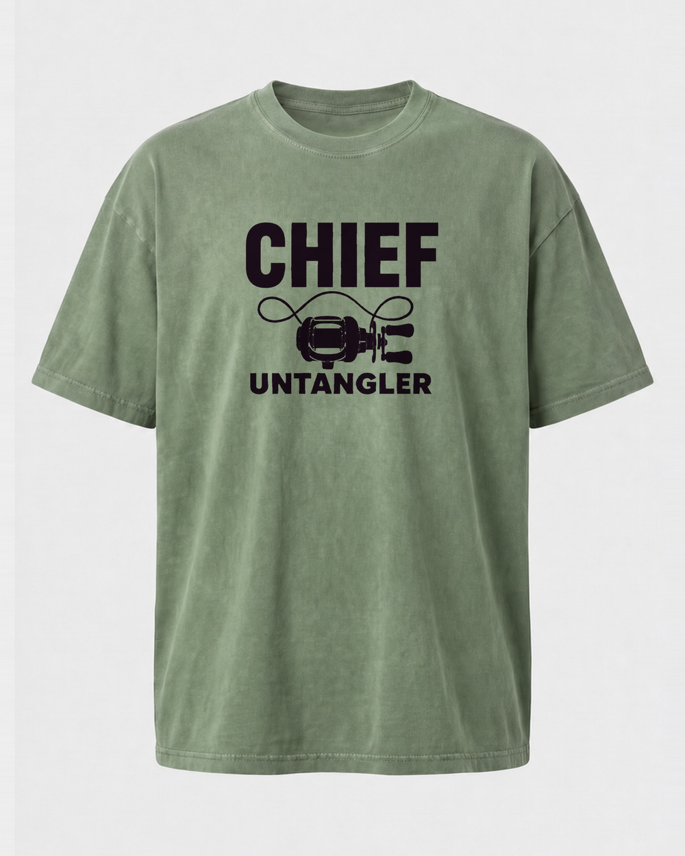 Chief Untangler Bold washed tee — washed sage, front