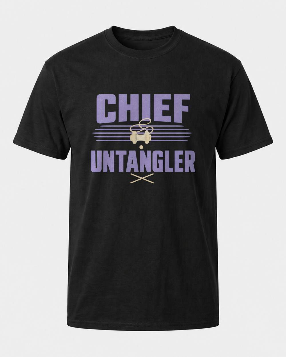 Chief Untangler Two Tone tee — black, front