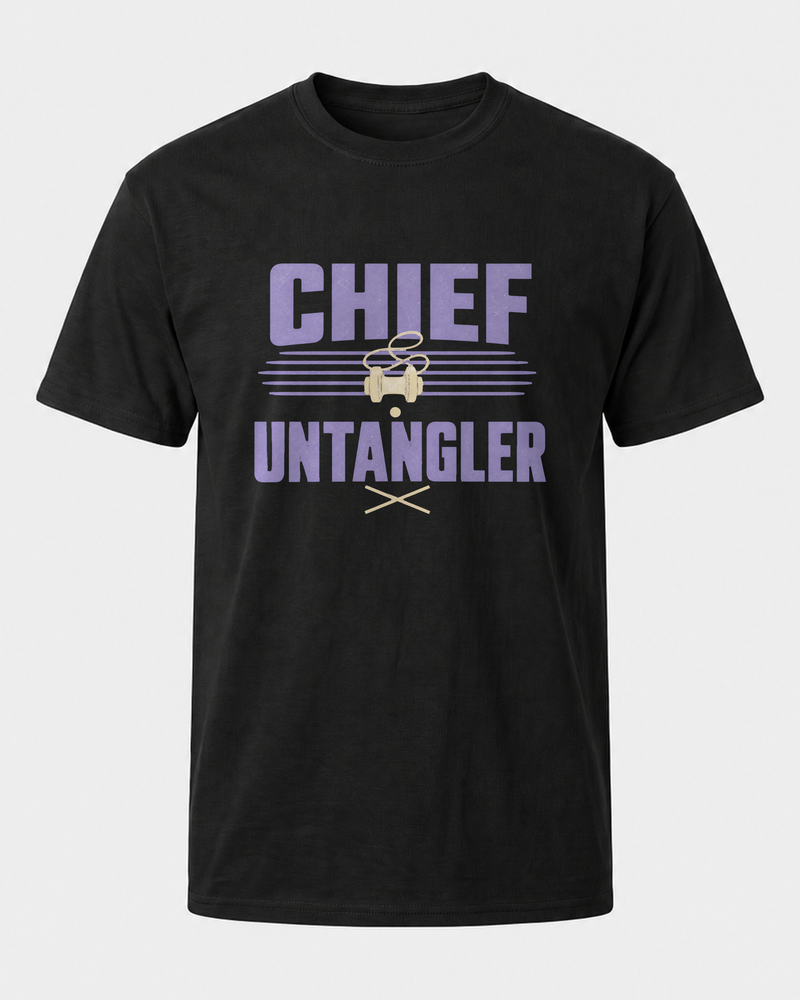 Chief Untangler Two Tone tee — black, front