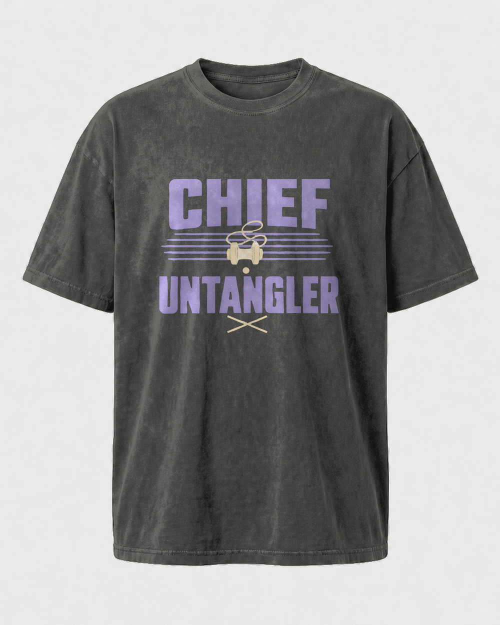 Chief Untangler Two Tone washed tee — washed black, front