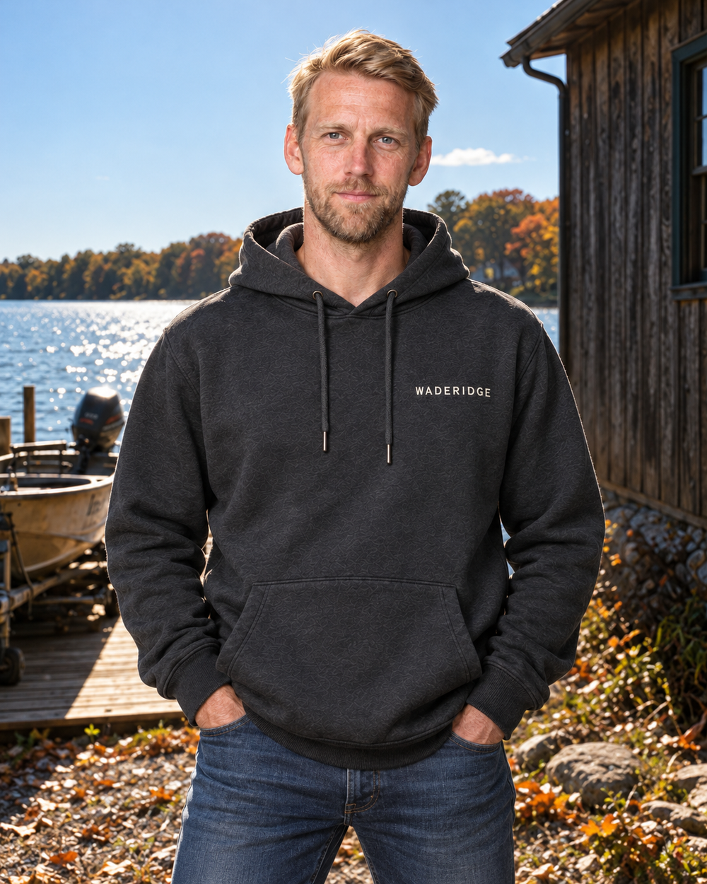 Classic Angler Custom Year All-Over Print Hoodie — model front
