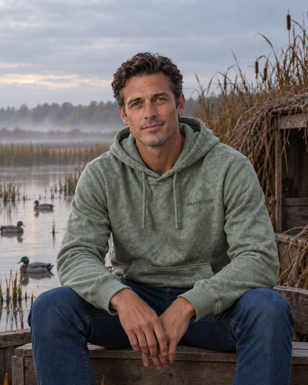 Custom Name Duck Club All-Over Print Hoodie — model front