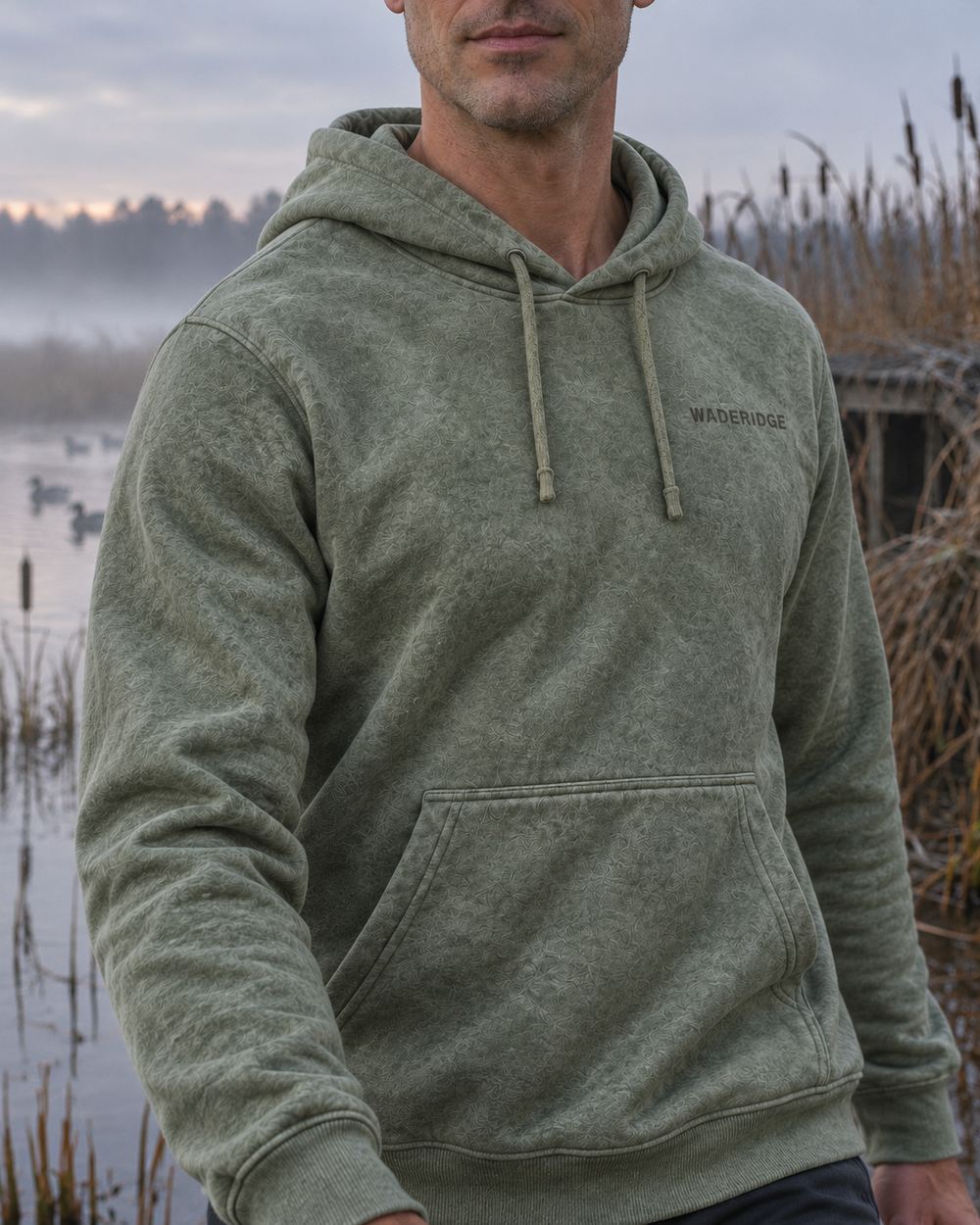 Custom Name Duck Club All-Over Print Hoodie — model angle