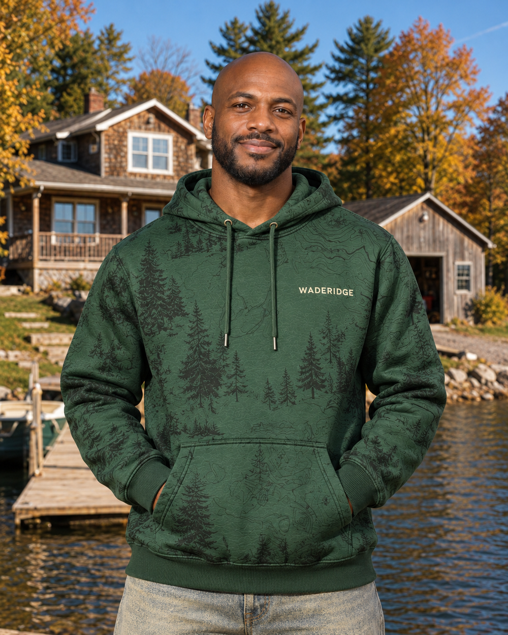 Custom Name Fishing Club All-Over Print Hoodie — model front