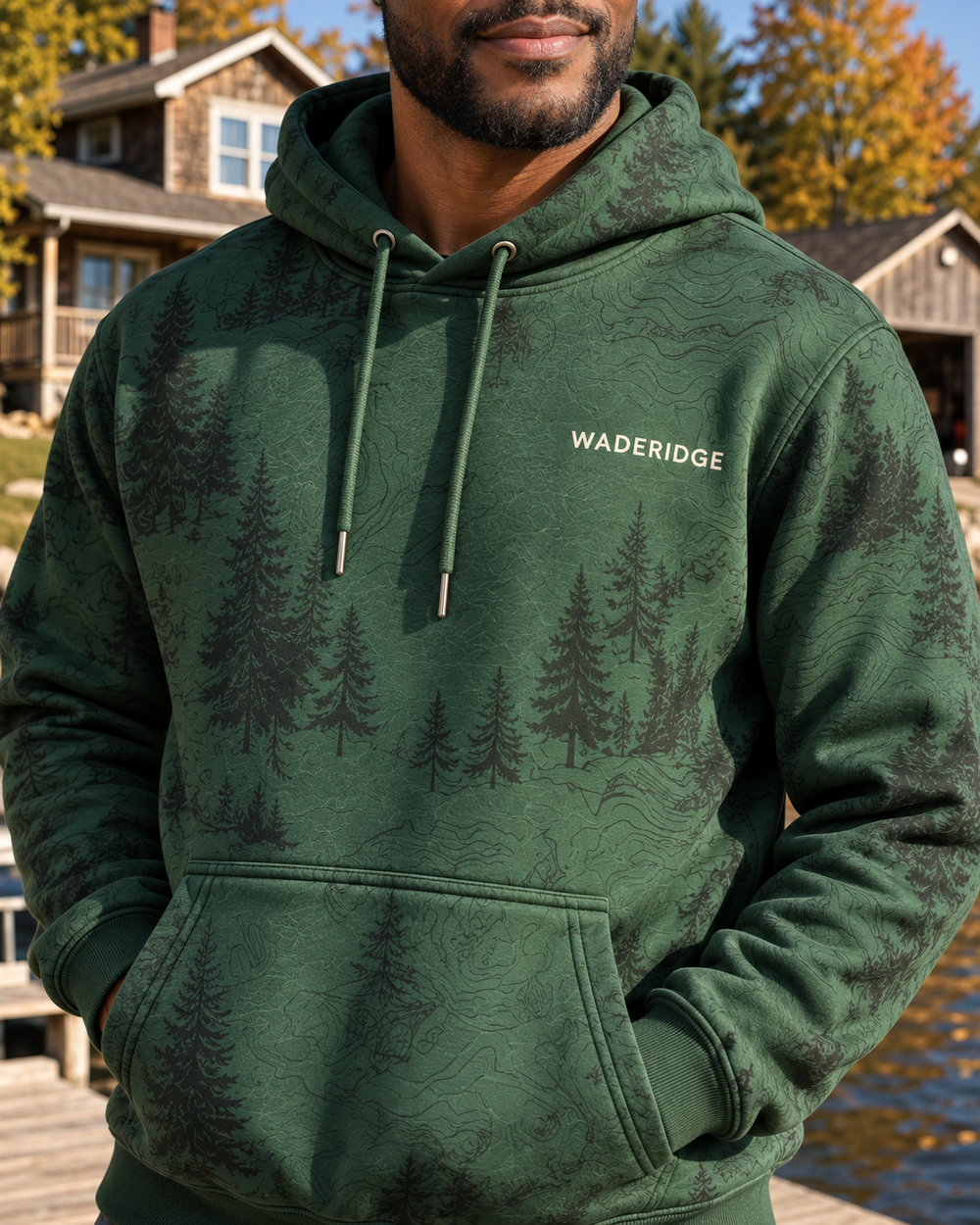 Custom Name Fishing Club All-Over Print Hoodie — model angle