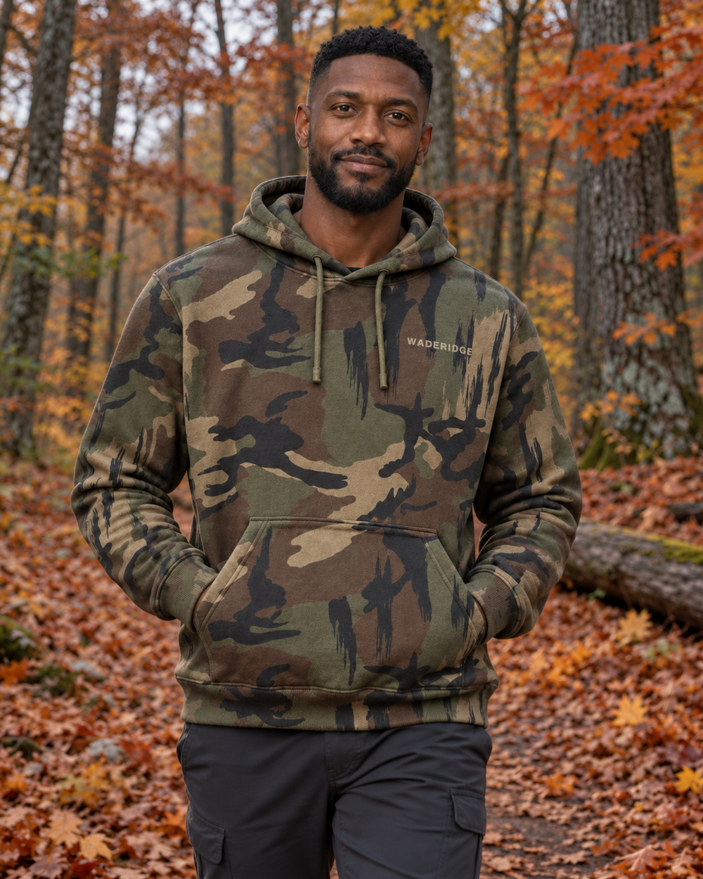 Custom Name Terrain Camo All-Over Print Hoodie — model front