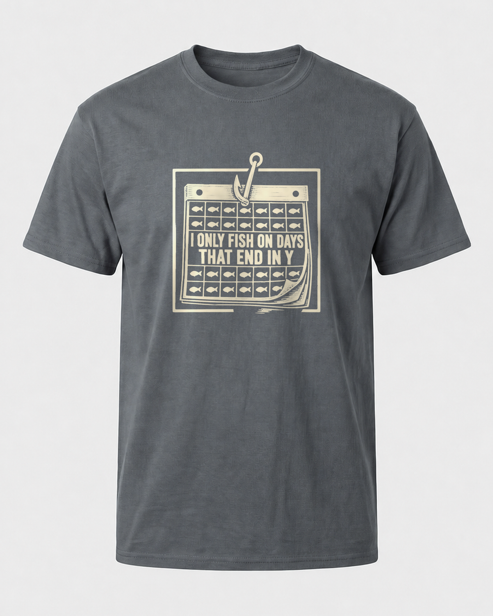 Days That End In Y tee — charcoal, front