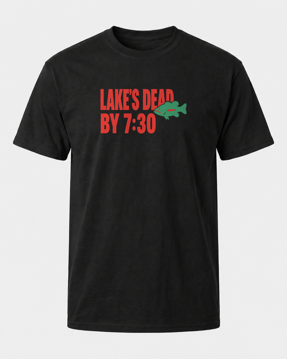 Dead By 7:30 tee — black, front