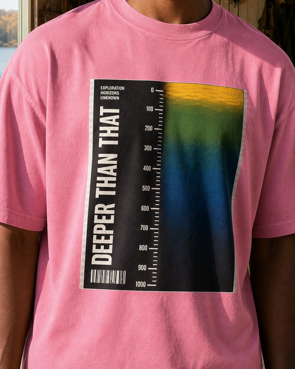 Deeper Than That washed tee — washed rose, worn, side