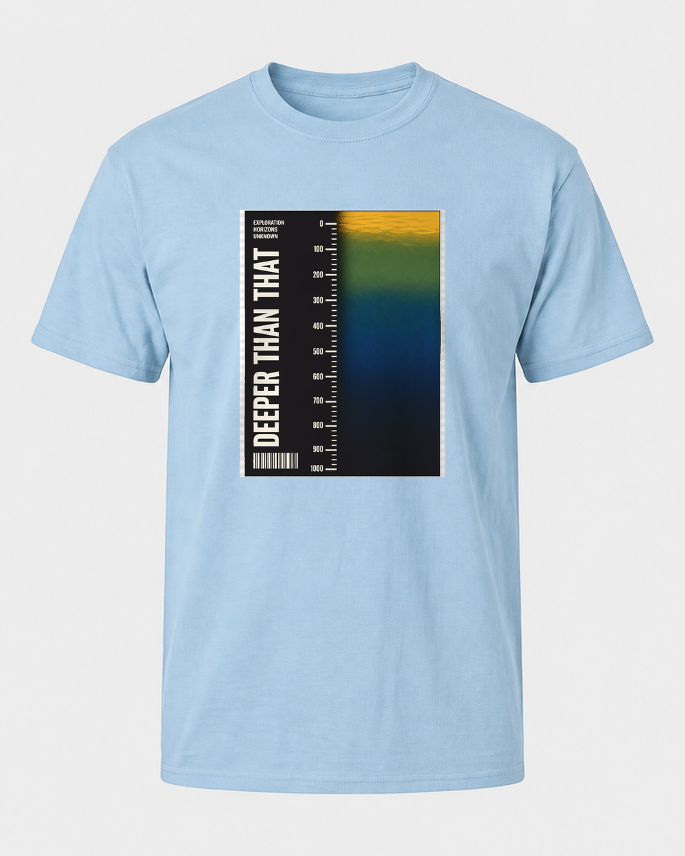 Deeper Than That tee — light blue, front