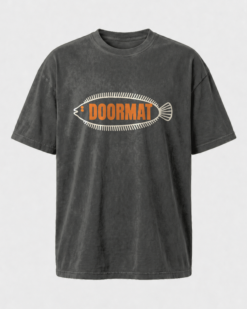 Doormat washed tee — washed black, front