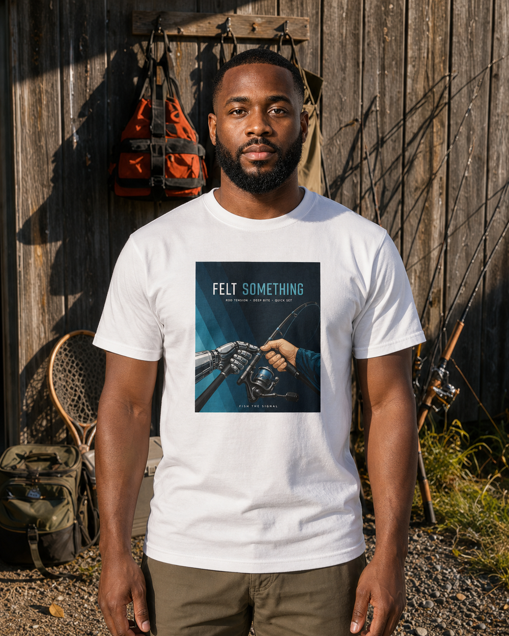 Felt Something tee — worn, front