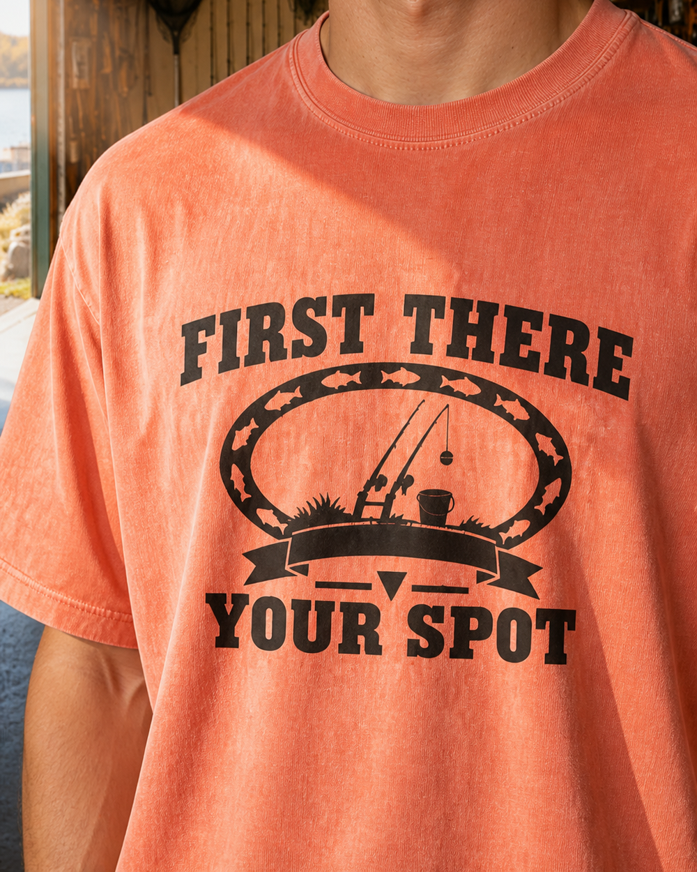 First There Your Spot Heritage washed tee — worn, side
