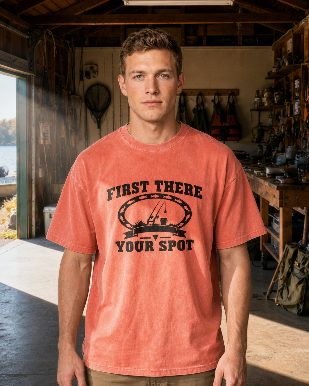 First There Your Spot Heritage washed tee — worn, front
