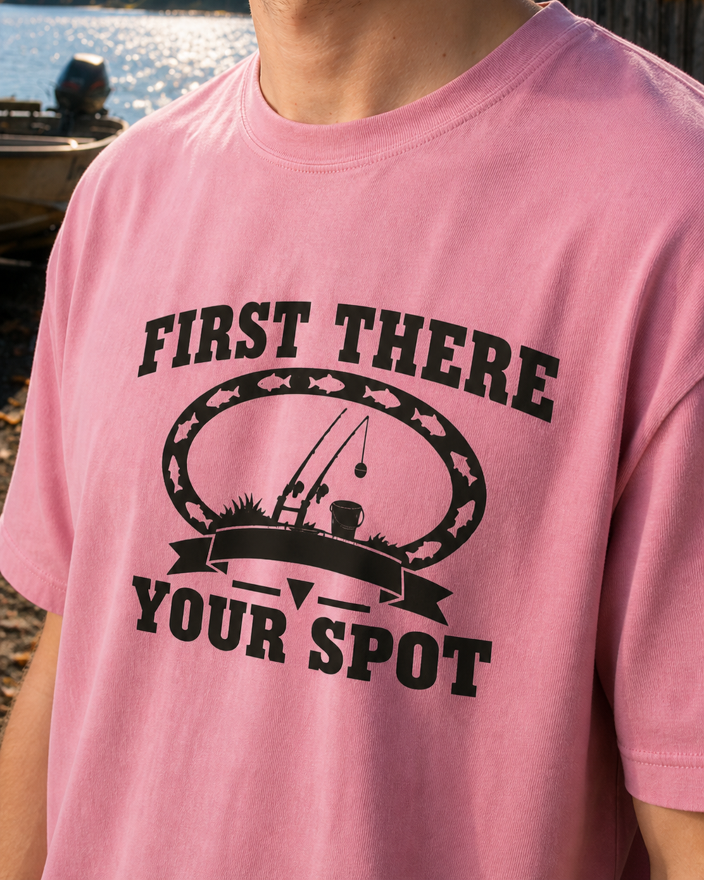 First There Your Spot Heritage washed tee — worn, side