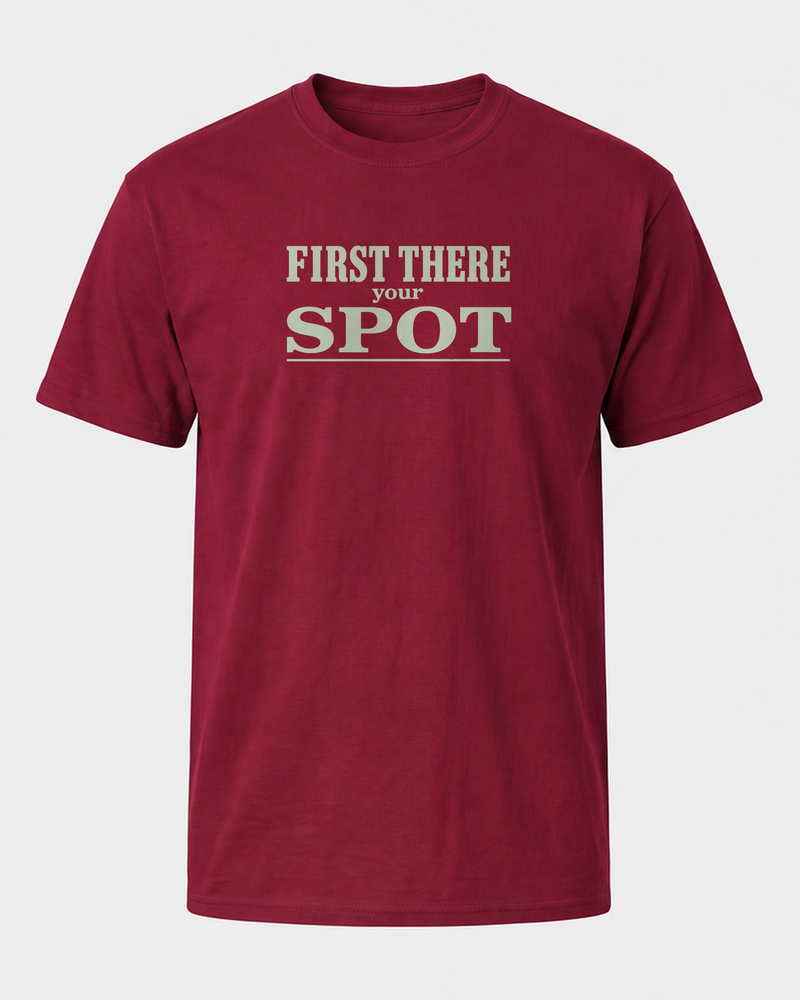 First There Your Spot Stacked tee — front