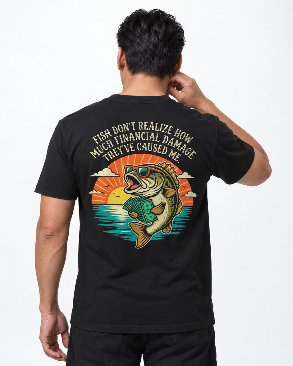 tee model black front