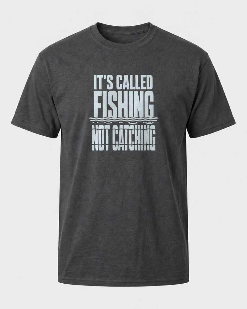 It's Called Fishing (free) tee — dark heather, front