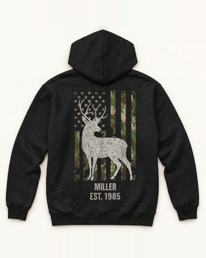 Flag & Buck Family Custom All-Over Print Hoodie