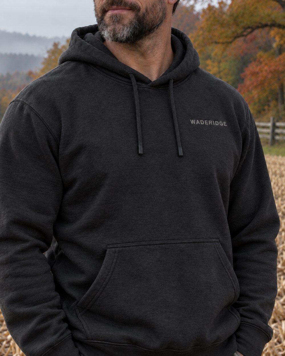 Flag & Buck Family Custom All-Over Print Hoodie — model angle