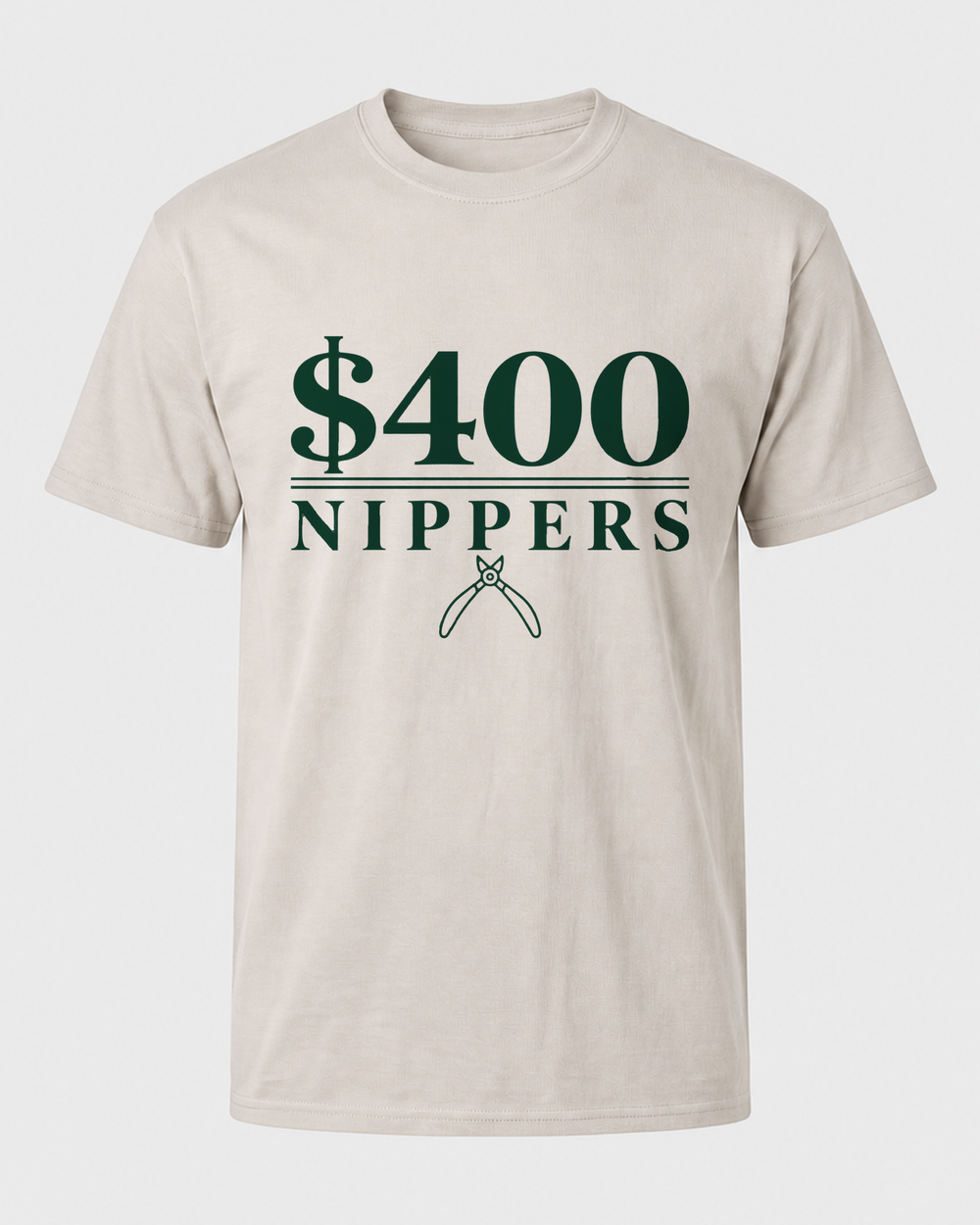 $400 Nippers tee — sand, front