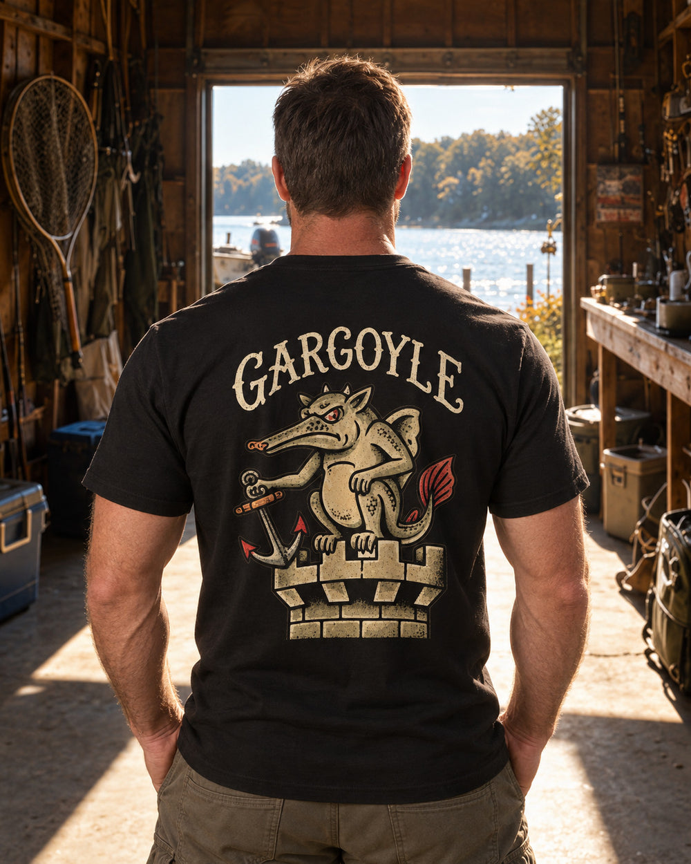 tee black model front