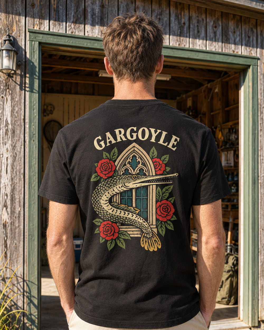 tee model black front