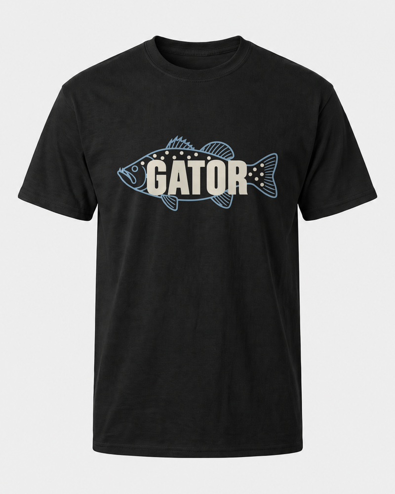 Gator tee — black, front