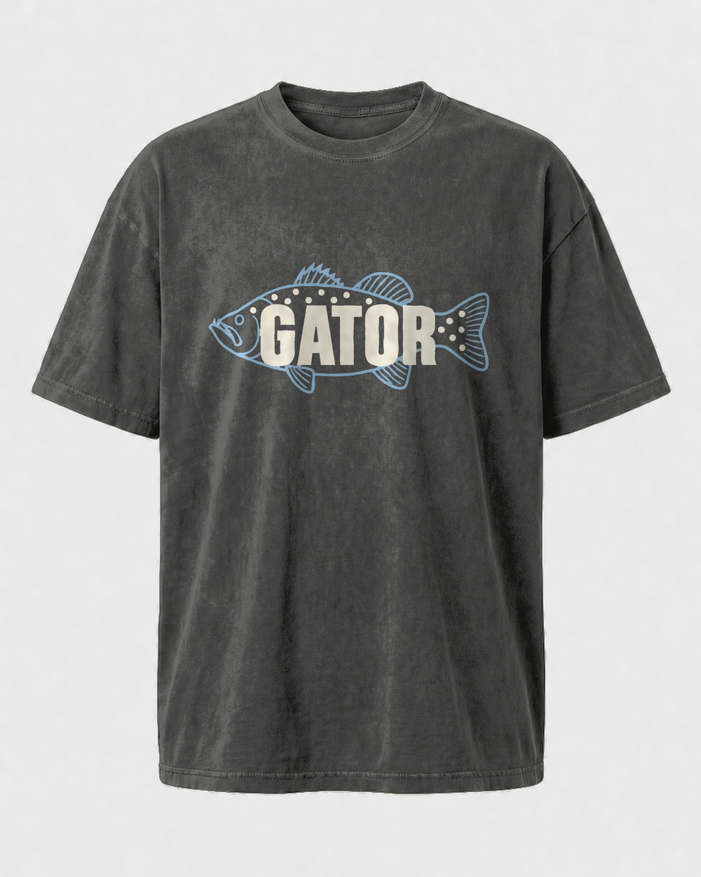 Gator washed tee — washed black, front