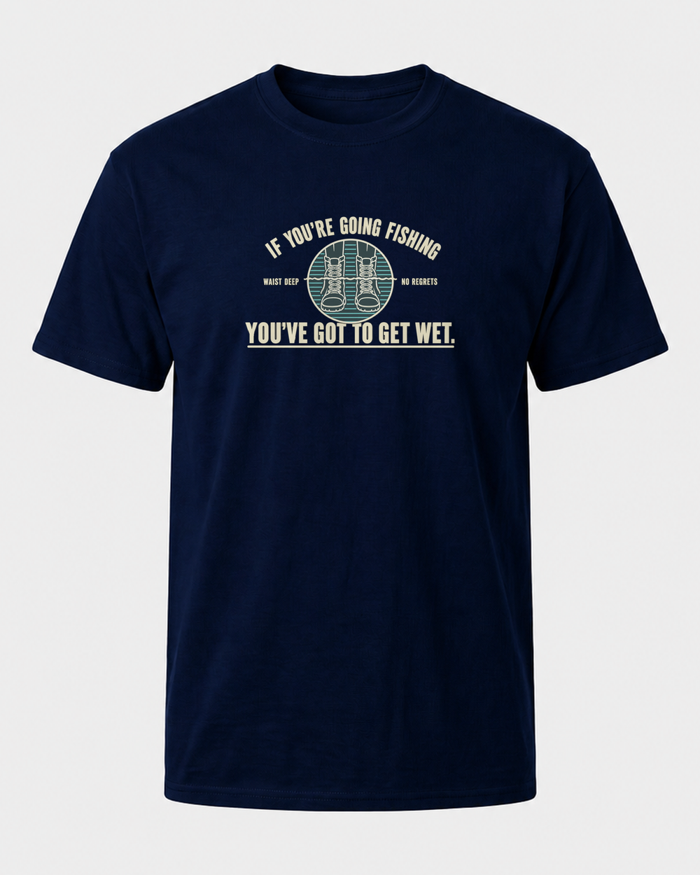 Got To Get Wet tee — navy, front