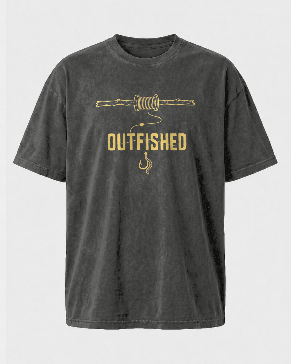 Hand Line washed tee — washed black, front