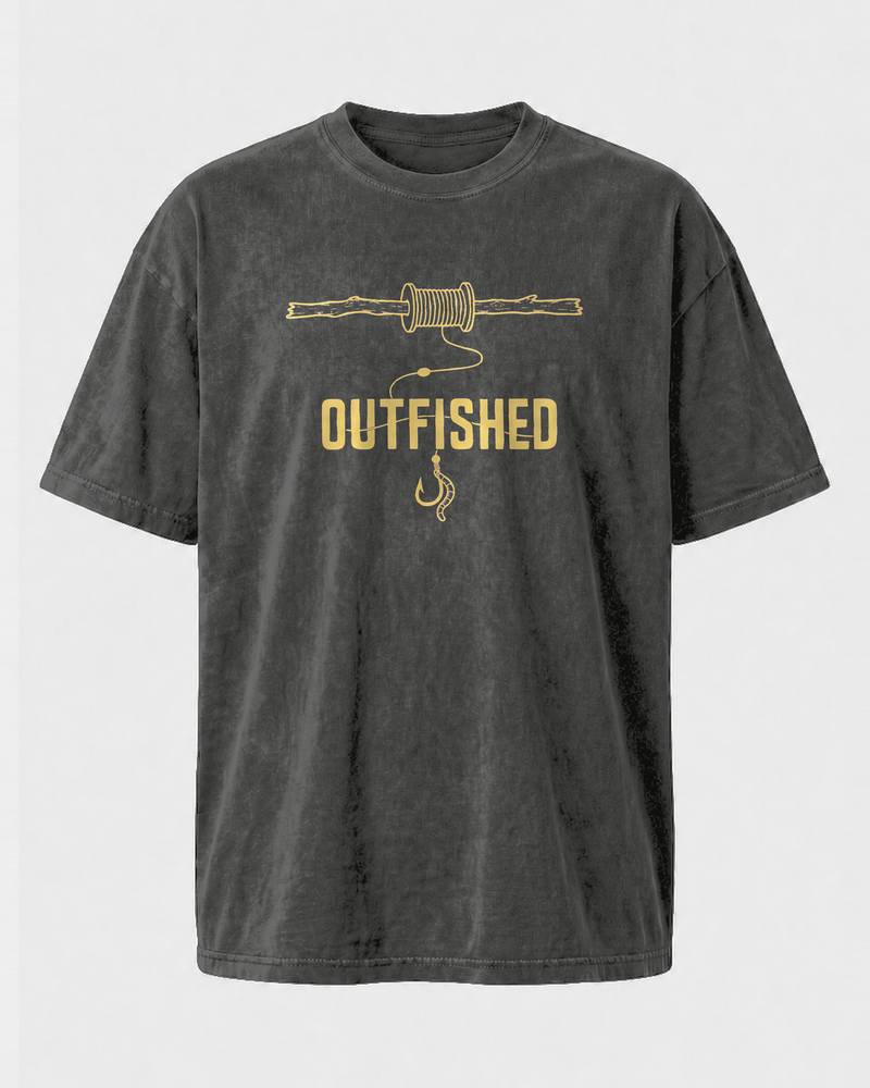 Hand Line washed tee — washed black, front
