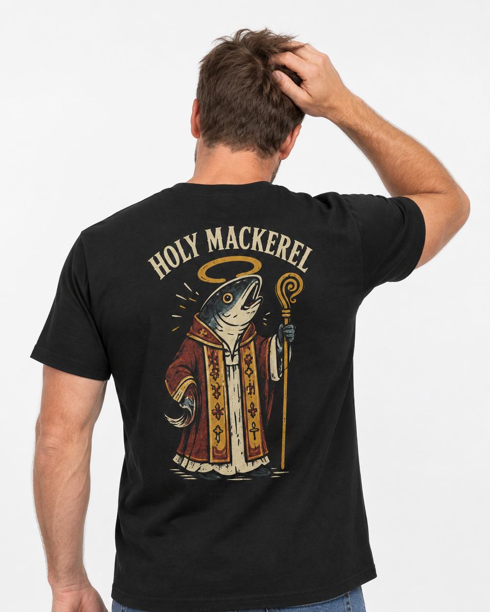 tee model black front
