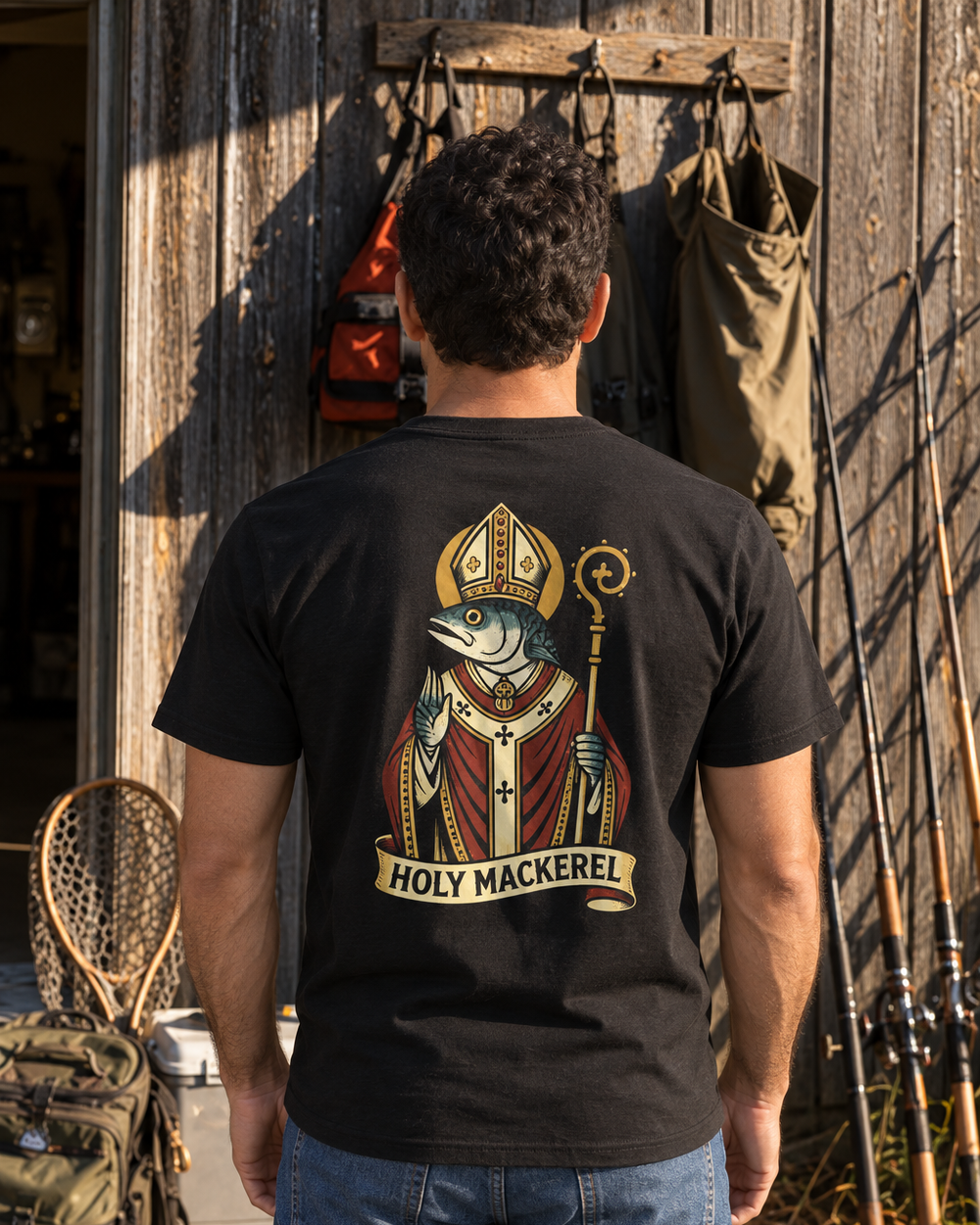 tee model black front