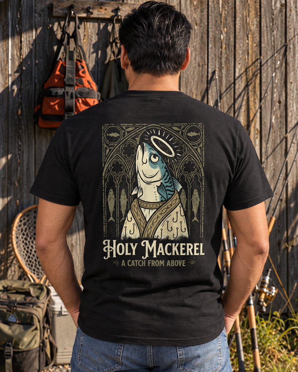 tee model black front