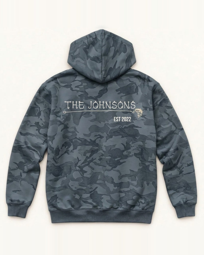 Hook & Line Family Custom All-Over Print Hoodie