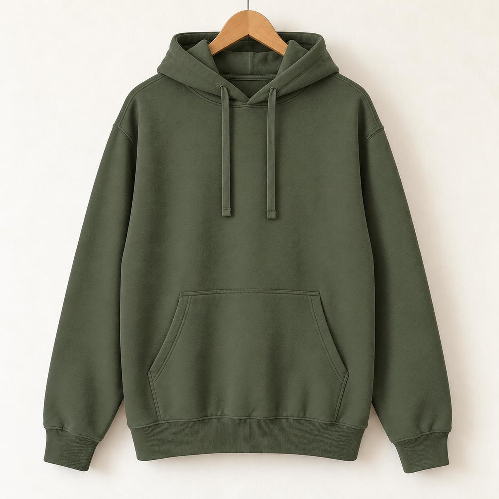 Hooked On Being Grandpa Hoodie — Military Green — front