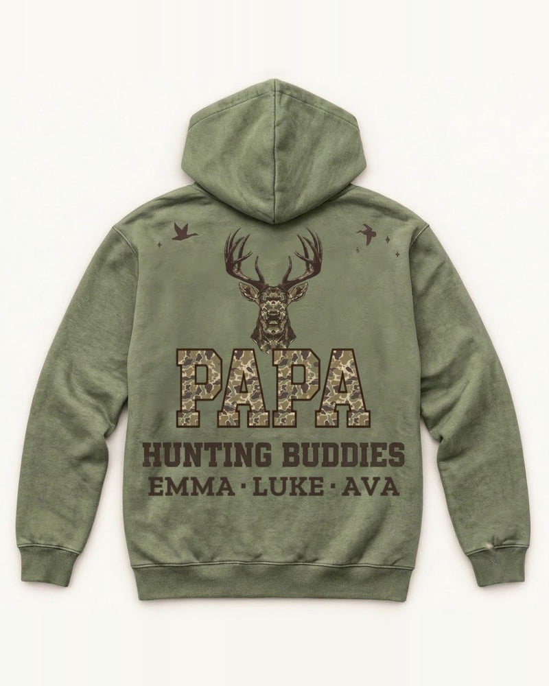 Hunting Buddies Custom Names All-Over Print Hoodie