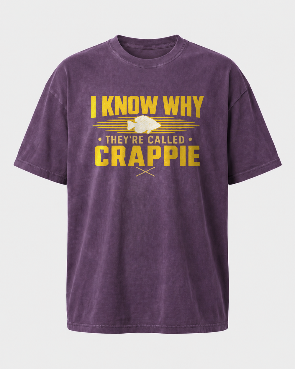 I Know Why They're Called Crappie Two Tone washed tee — washed violet, front