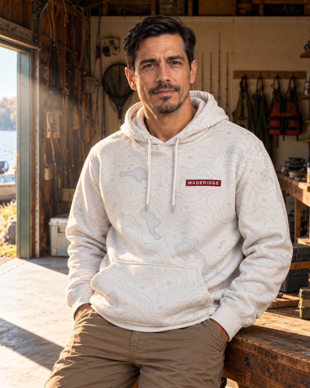 I'm Not 50 I'm 18 With 32 Years Of Fishing Experience All-Over Print Hoodie — model front