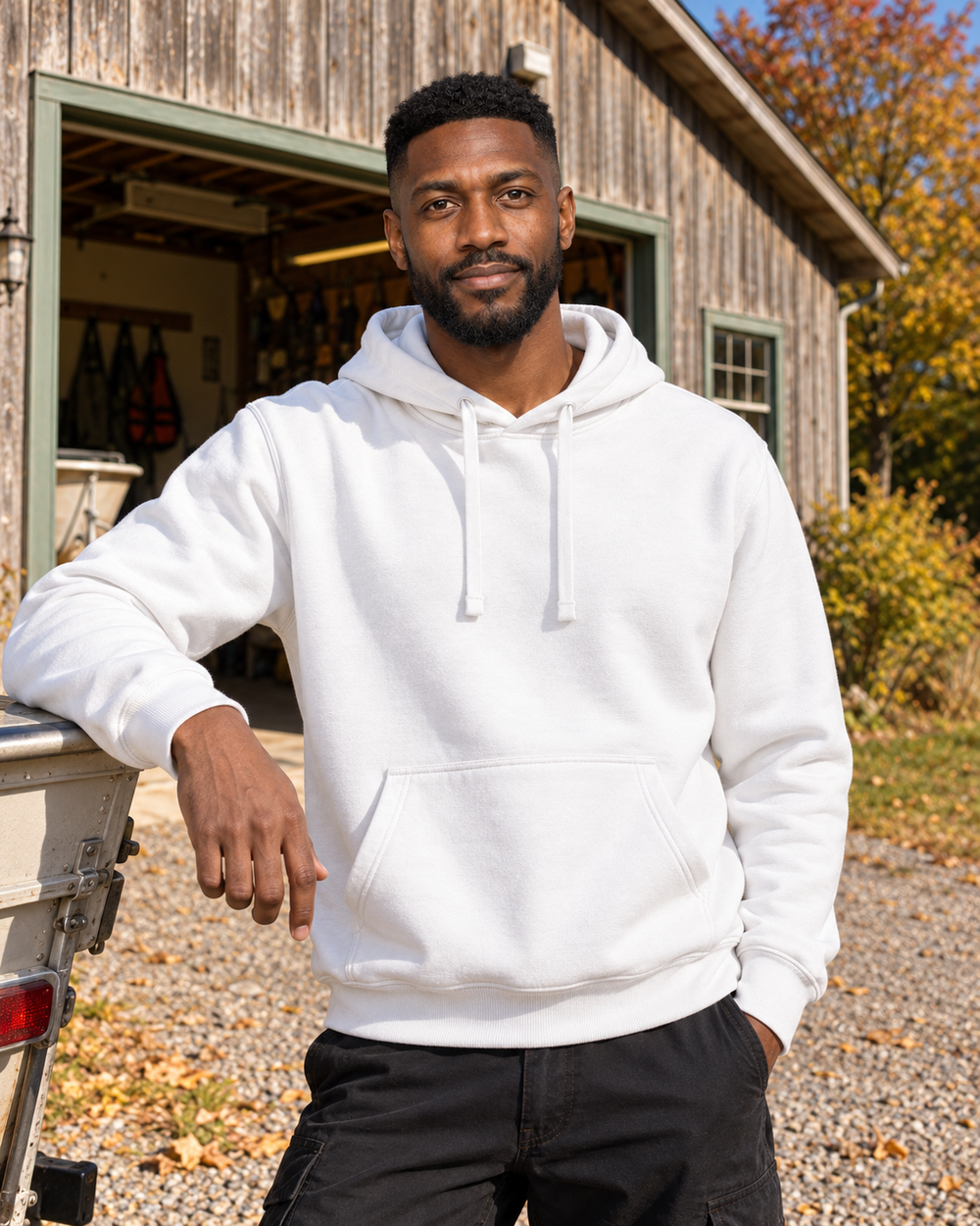 I'm Not 50 I'm 18 With 32 Years Of Fishing Experience Hoodie — White — model front