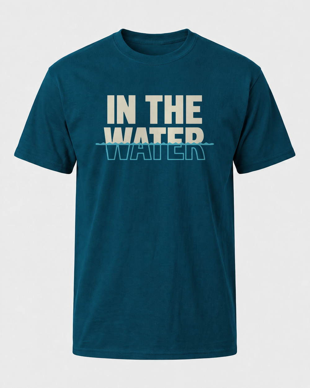 In The Water tee — midnight navy, front