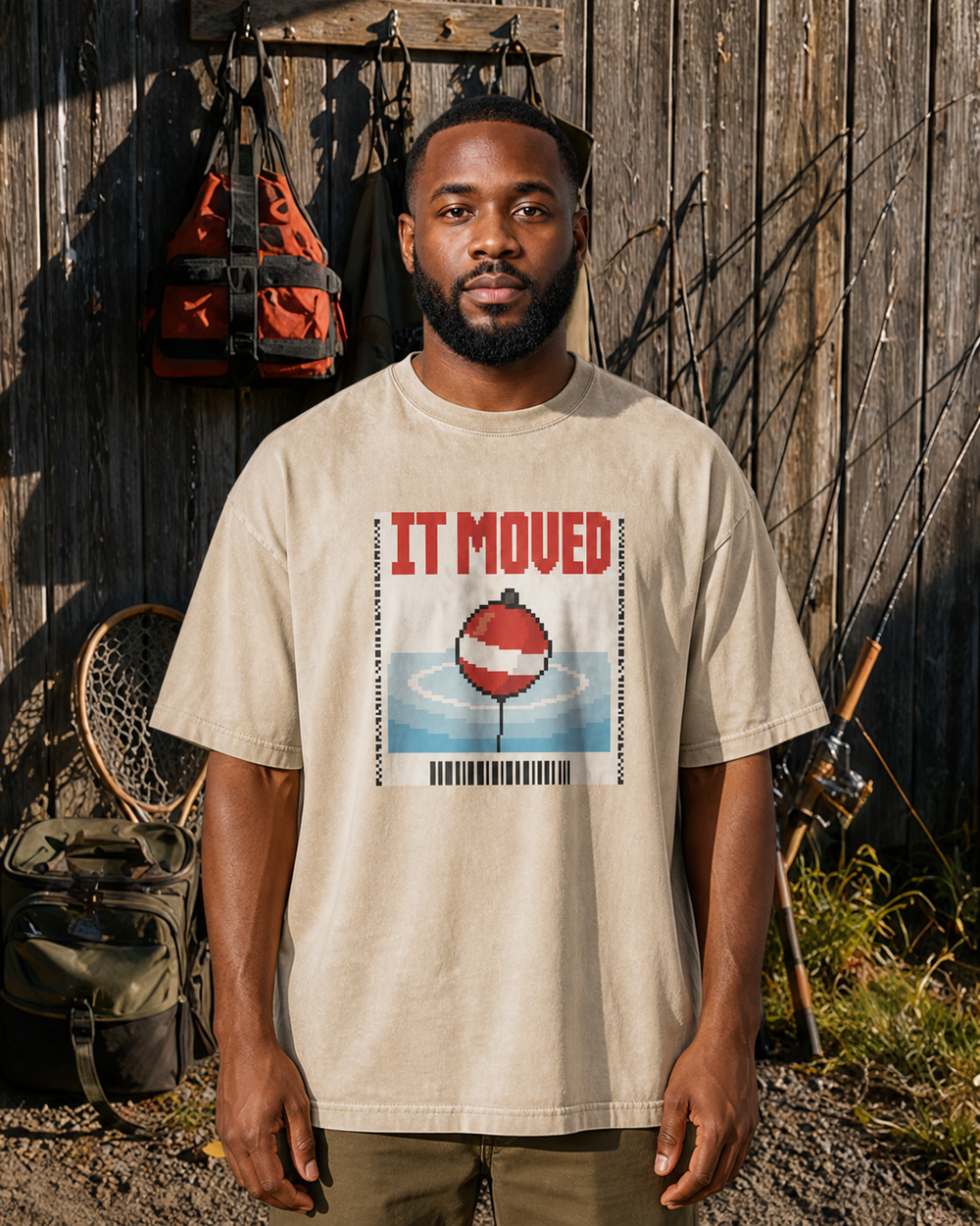 It Moved washed tee — washed bone, worn, front