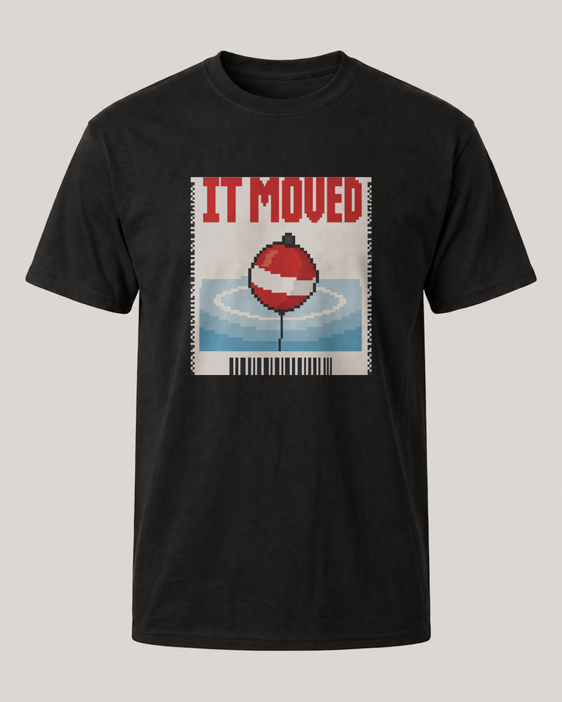 It Moved tee — black, front