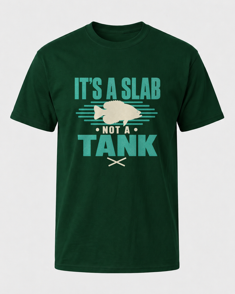 It's A Slab Not A Tank Two Tone tee — forest, front