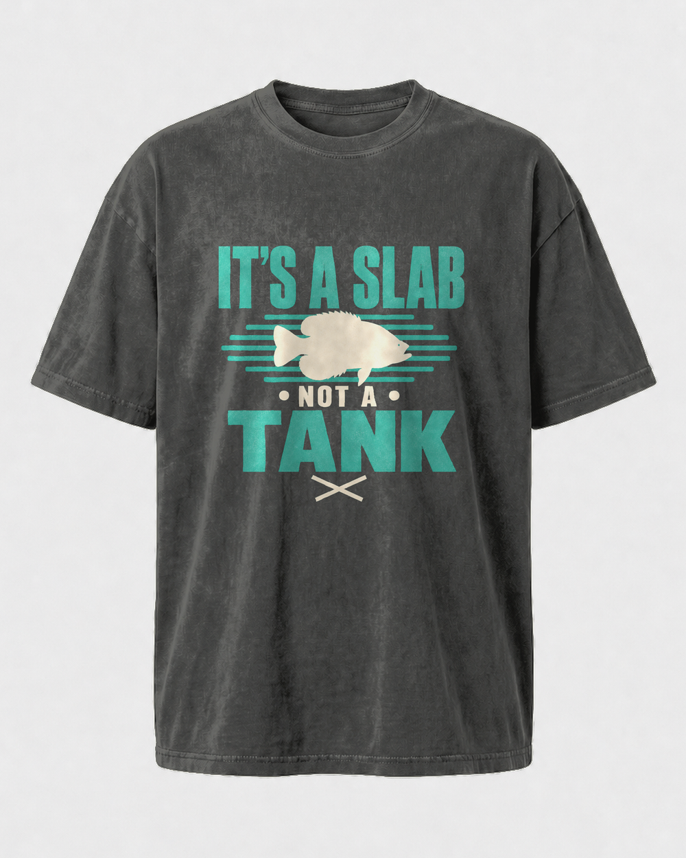 It's A Slab Not A Tank Two Tone washed tee — washed black, front